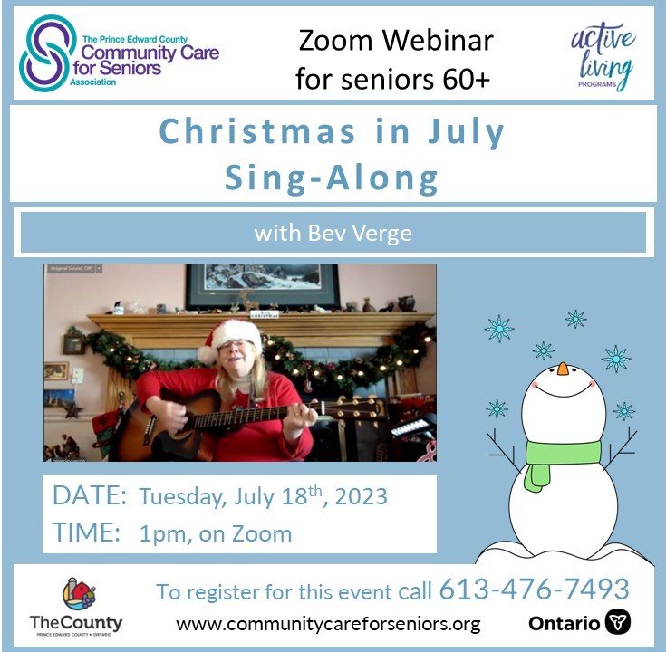“Christmas in July Sing-A-long” with Bev Verge