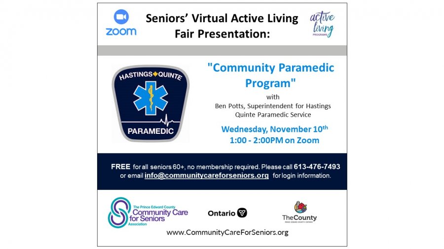 “Community Paramedic Program” with Ben Potts, Superintendent with Hastings Quinte Paramedic Service