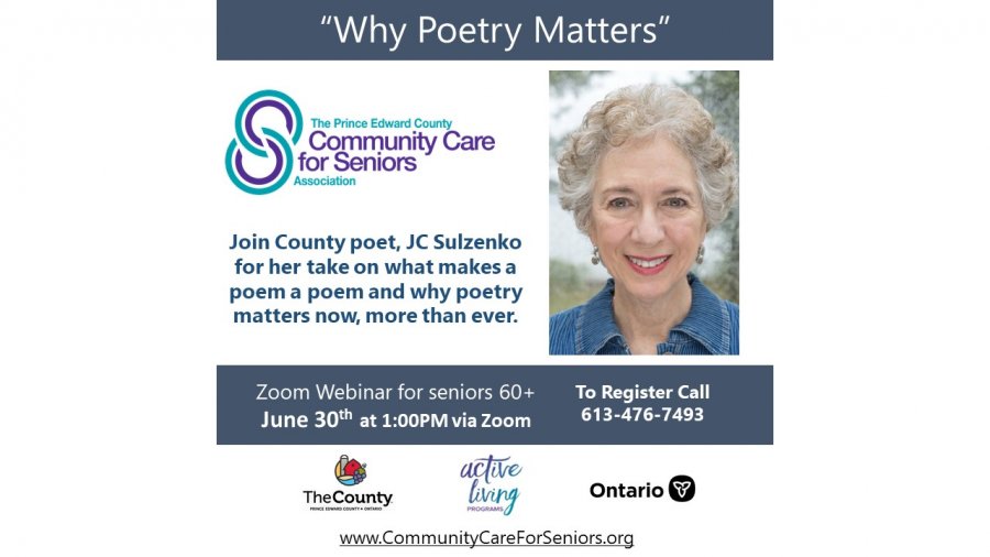 “Why Poetry Matters” with JC Sulzenko, PE County Arts Council Member
