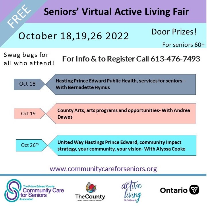 CANCELLED - Active Living Fair - “Hastings Prince Edward Public Health” with Bernadette Hymus