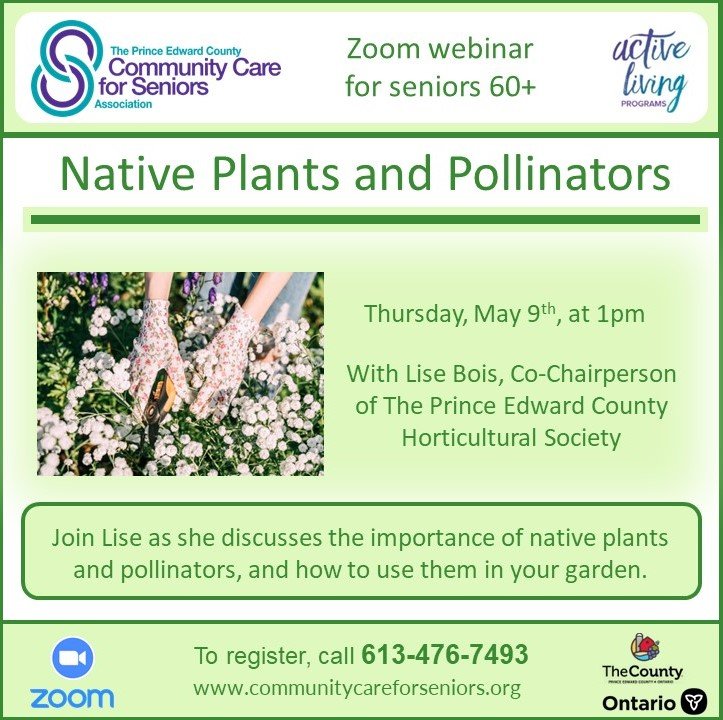 Native Plants & Pollinators with Lise Bois, Co-Chairperson of the prince Edward County Horticultural Society