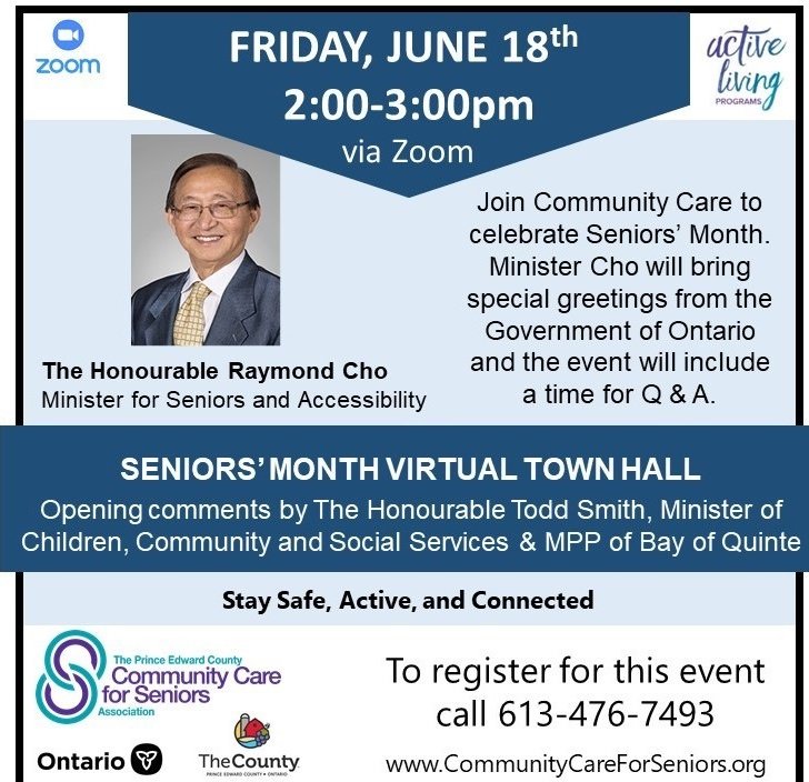 Seniors' Month Virtual Town Hall with The Honourable Raymond Cho, Minister for Seniors and Accessibility