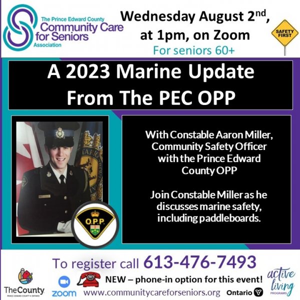 “2023 Marine Update from the PEC OPP” with Constable Aaron Miller