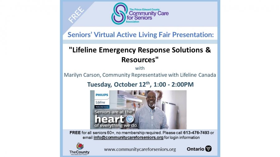 SENIOR'S VIRTUAL FAIR - “Lifeline Emergency Response Solutions & Resources” with Marilyn Carson, Lifeline Community Representative for Lifeline Canada