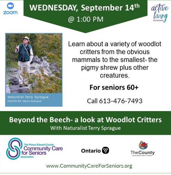 “Beyond the Beech- a look at Woodlot Critters”, with Terry Sprague