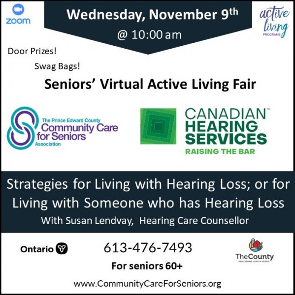 Active Living Fair - “Strategies for living with hearing loss; or for living with someone who has hearing loss” with Susan Lendvay