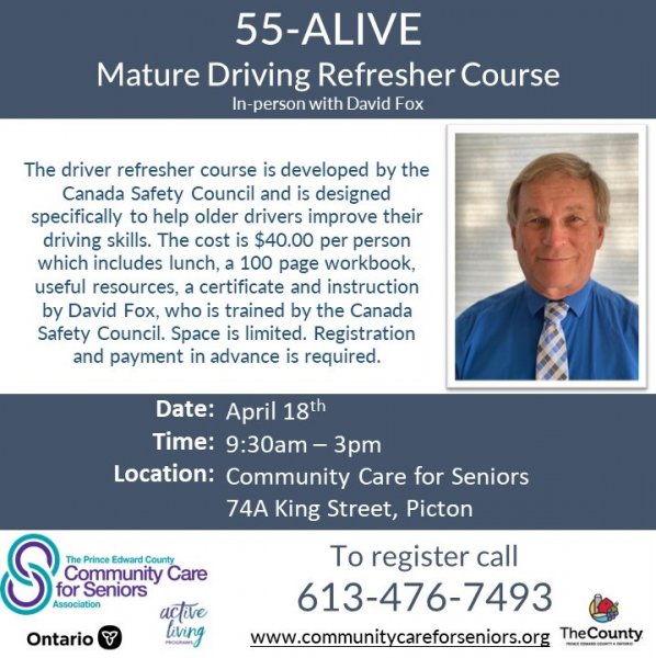 55 Alive Mature Driving Classroom Refresher Course - in person