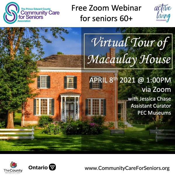 “Macaulay House Virtual Tour” with Jessica Chase, PEC Museums  