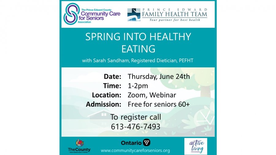 Spring into Healthy Eating!” with Registered Dietitian Sarah Sandham, PE Family Health Team (PEFHT)