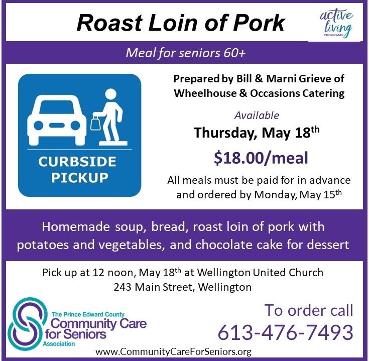 Curbside pickup meal for seniors on May 18th, 2023 - Wellington