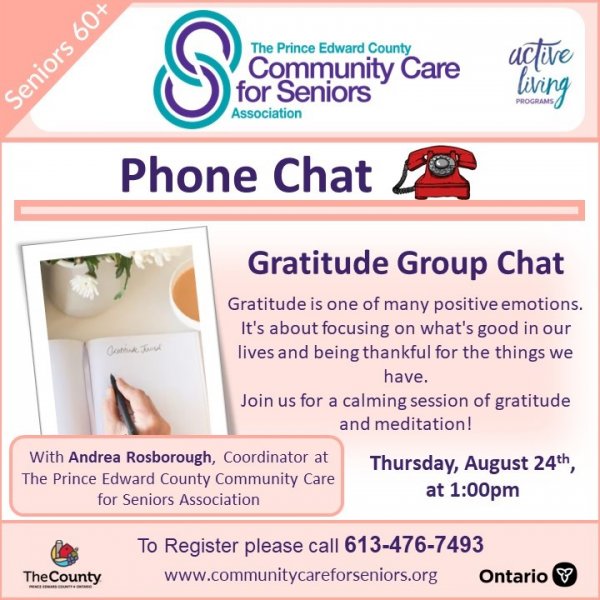 PHONE CHATS - Gratitude Group Phone Chat 