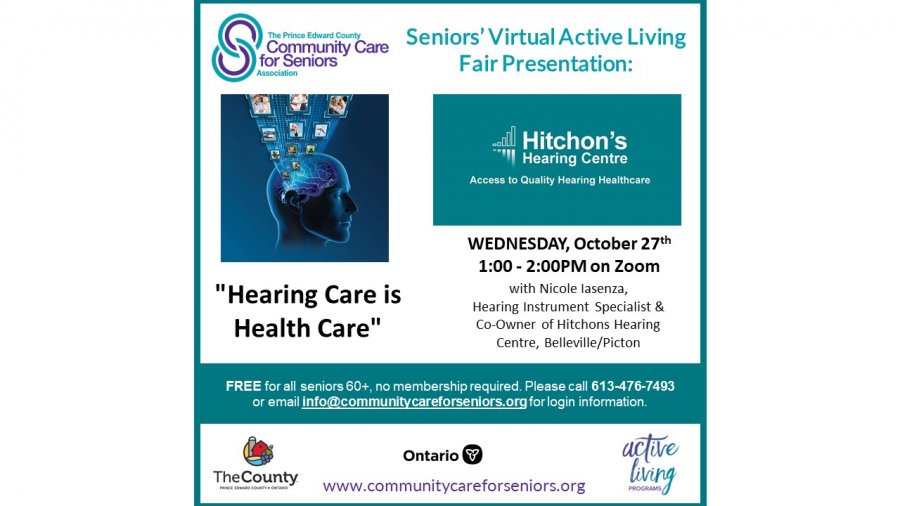 SENIOR'S VIRTUAL FAIR -  “Hearing Care is Health Care” with Nicole Iasenza, Hearing Intrument Speacialist for Hitchons Hearing Center